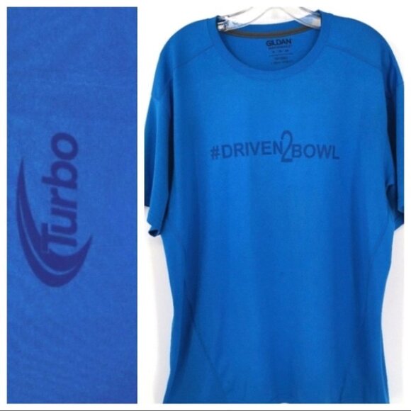 Turbo Bowling Driven2Bowl Men's XL Blue Tee Shirt - Picture 11 of 11